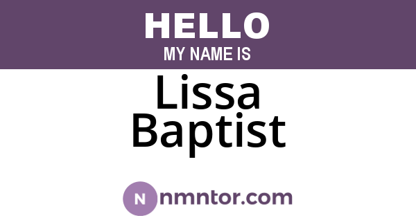 Lissa Baptist