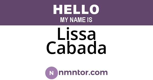 Lissa Cabada