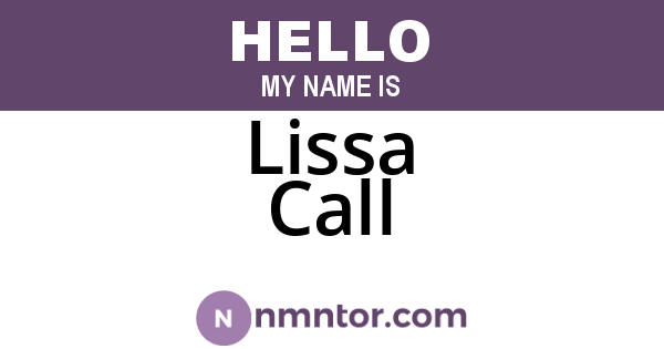 Lissa Call
