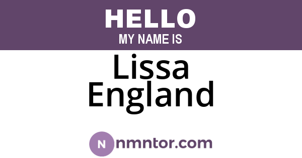 Lissa England