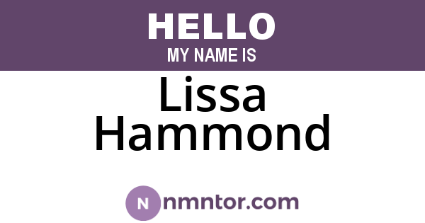 Lissa Hammond