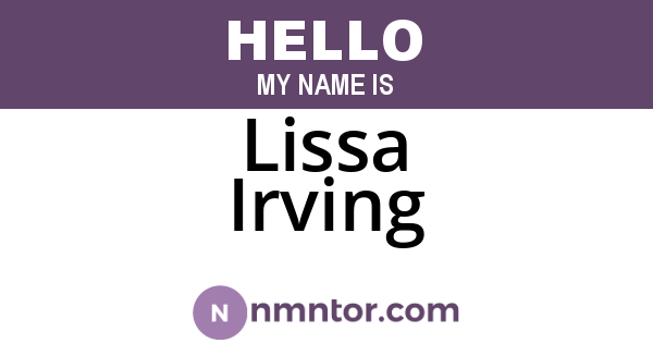 Lissa Irving