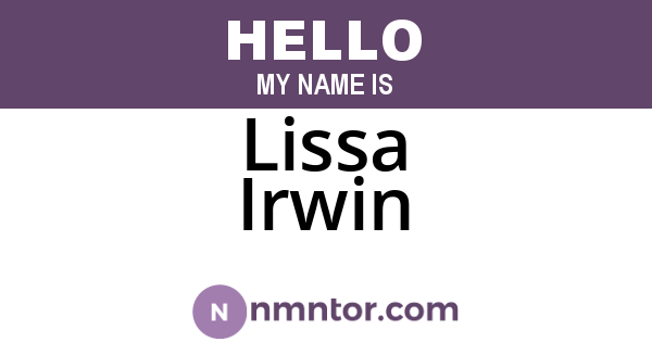 Lissa Irwin