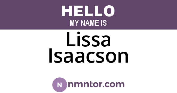 Lissa Isaacson