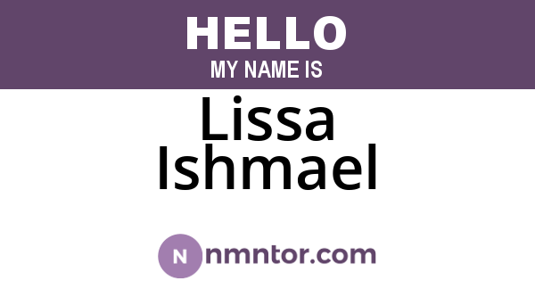 Lissa Ishmael