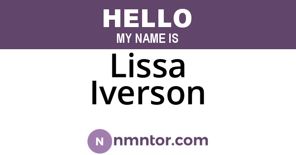 Lissa Iverson