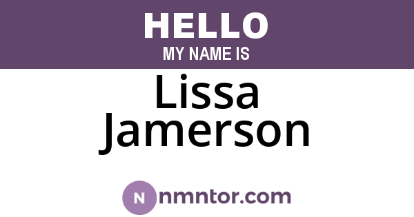 Lissa Jamerson