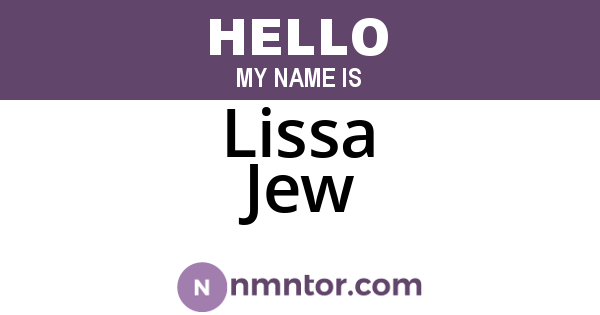 Lissa Jew