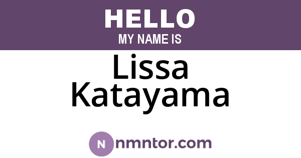 Lissa Katayama