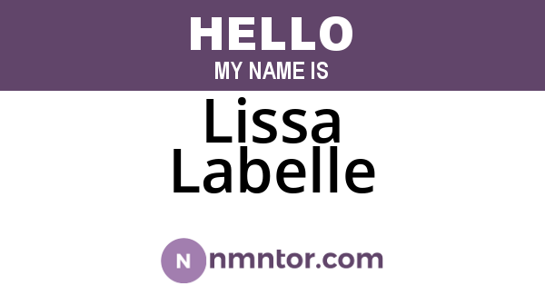 Lissa Labelle