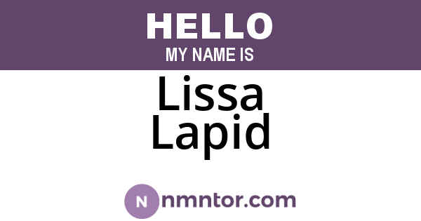 Lissa Lapid
