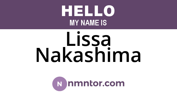Lissa Nakashima