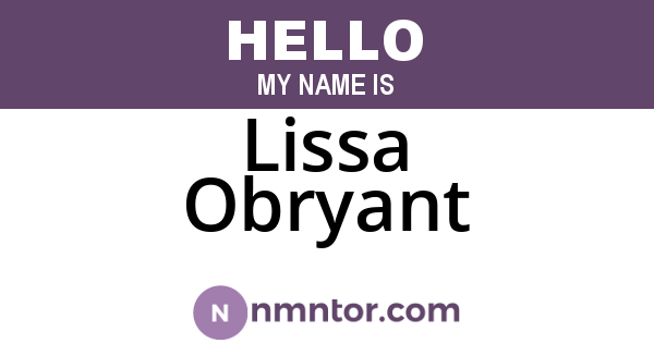 Lissa Obryant