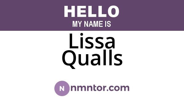Lissa Qualls