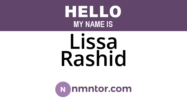 Lissa Rashid
