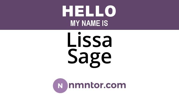 Lissa Sage