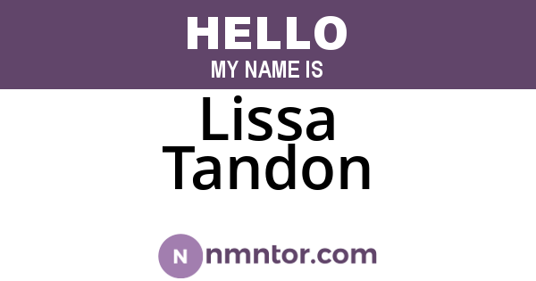Lissa Tandon