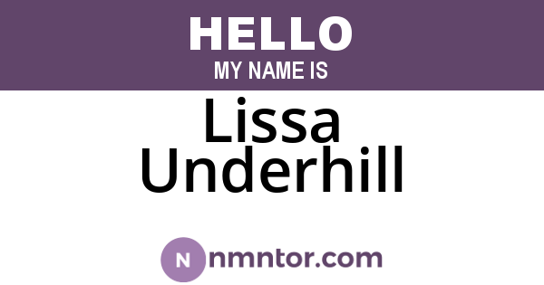 Lissa Underhill