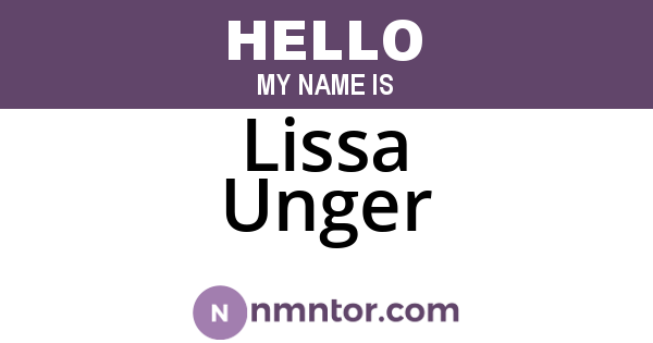 Lissa Unger