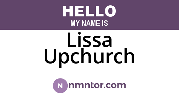 Lissa Upchurch