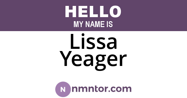Lissa Yeager