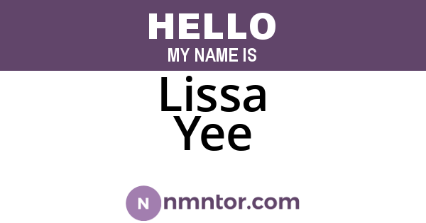 Lissa Yee