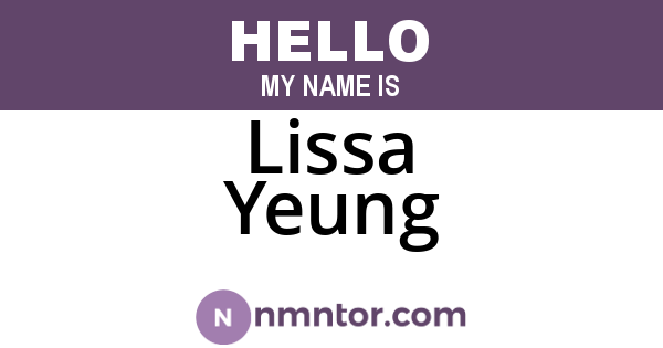 Lissa Yeung