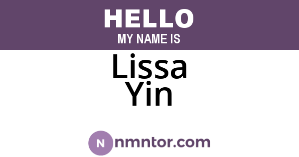 Lissa Yin