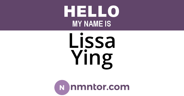Lissa Ying