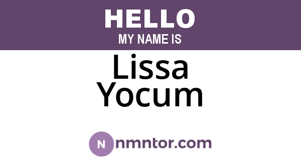 Lissa Yocum