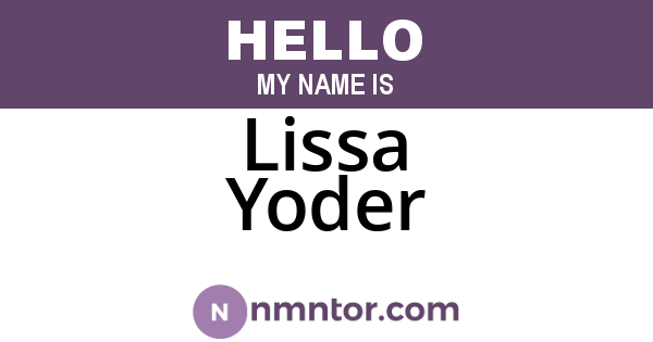 Lissa Yoder