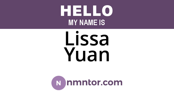 Lissa Yuan