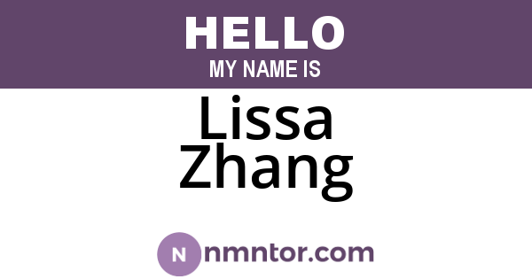 Lissa Zhang