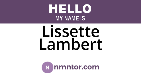 Lissette Lambert