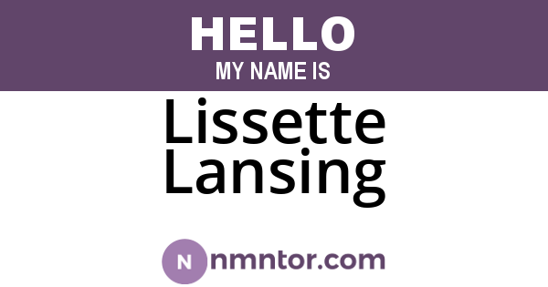 Lissette Lansing