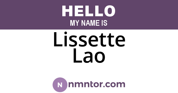 Lissette Lao