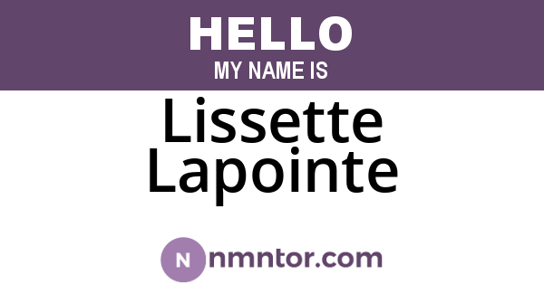 Lissette Lapointe