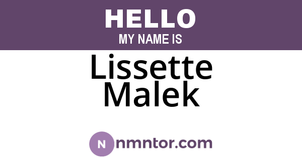 Lissette Malek