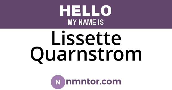 Lissette Quarnstrom