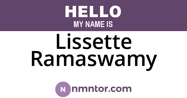 Lissette Ramaswamy