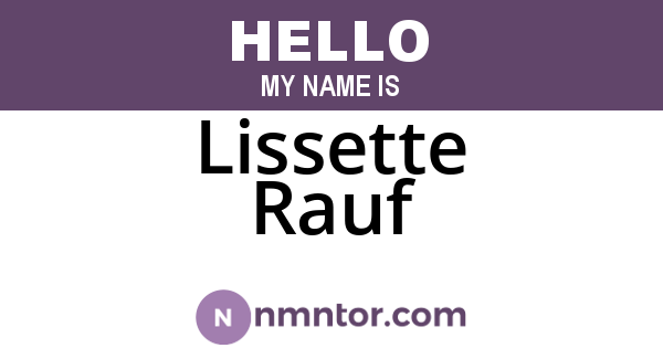 Lissette Rauf