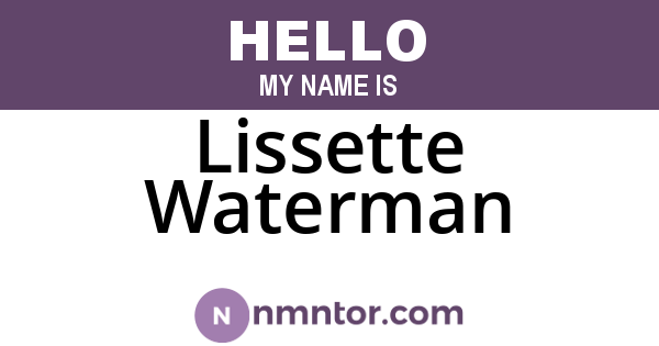 Lissette Waterman