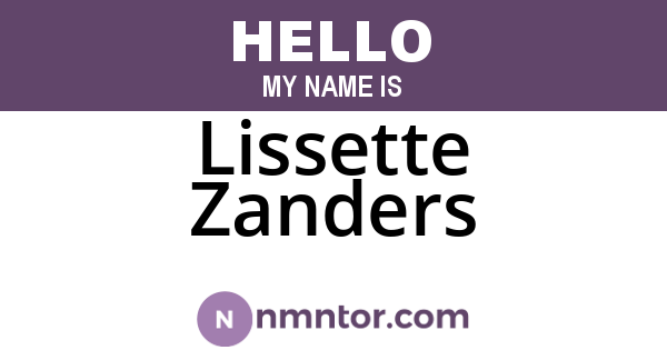 Lissette Zanders