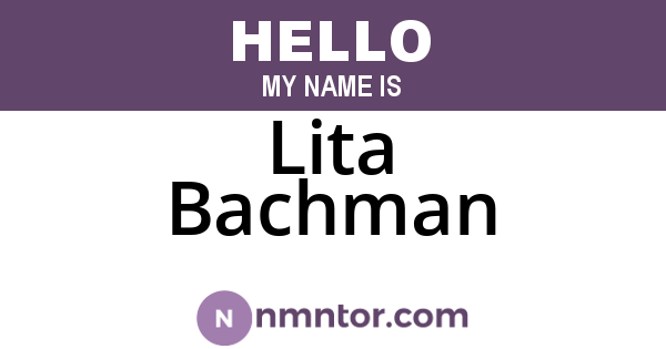 Lita Bachman