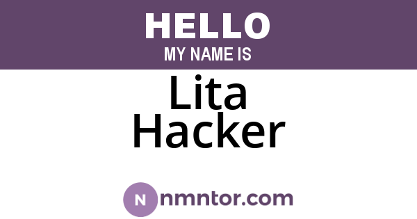 Lita Hacker