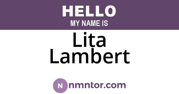 Lita Lambert