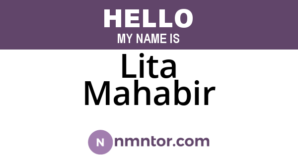 Lita Mahabir