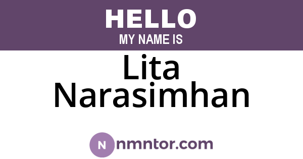Lita Narasimhan