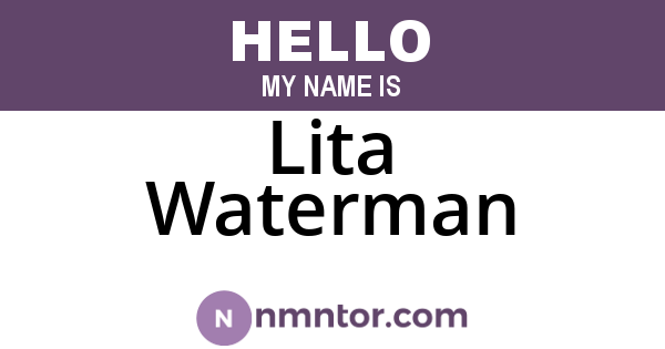 Lita Waterman