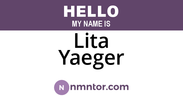 Lita Yaeger